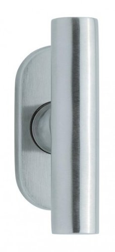 Fenstergriff Modell Cross, Edelstahl poliert, Oliven oval, mit Rasterung, Bolzenlänge:32 mm