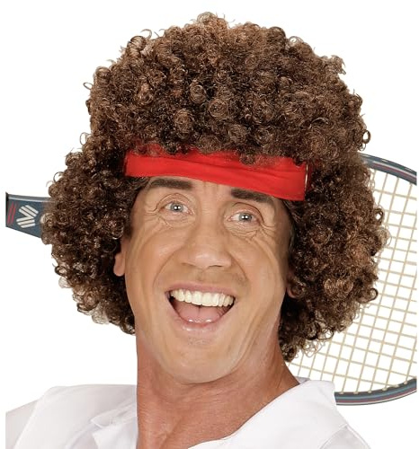 Widmann 06745 Perruque Cheveux Tennis avec Bandeau Multicolore