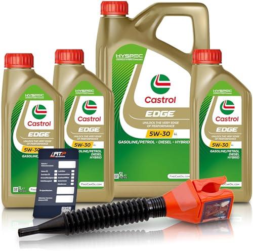 3x 1 L + 5 L = 8 Liter Castrol Edge Fluid Titanium 5W-30 LL Motoröl inkl.