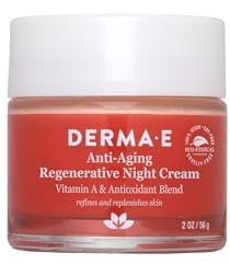 DERMA E Age-Defying Antioxidant Night Cream with Astaxanthin and Pycnogenol, 2 Oz