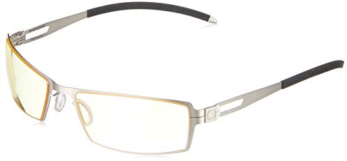 GUNNAR Gaming and Computer Eyewear | Sheadog, Mercury frame, Amber Tint| Blue Light Blocking Glasses | Patented lens, 65% Blue Light Protection, 100% UV Light | Reduce Eye Strain & Dryness