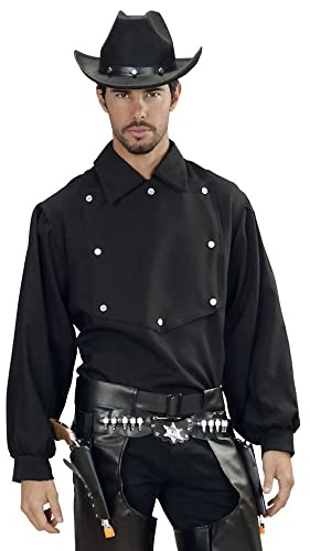 WIDMANN MILANO PARTY FASHION W Cowboy Hemd, schwarz, Western Kostüm, Rodeo, Faschingskostüme