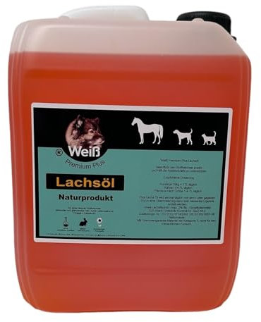 Weiß-Premium Lachs-Öl reines Fischöl für Hunde 5 L