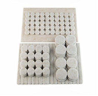 Hochwertige Filzgleiter Selbstklebend Set, 137 Stück in Hellbraun 5mm dick, Ideal für Stuhl- & Möbelschutz, Schützt Böden vor Kratzern, Filz Pads für Laminat und Parkett - Made in Canada