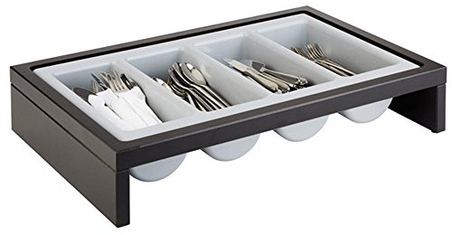APS 14995 Besteckbehälter -BRIDGE-, 57,5 x 37 cm, H: 12 cm, Set bestehend aus: 1 Gestell und 1 Besteckbehälter: Buche, Wenge
