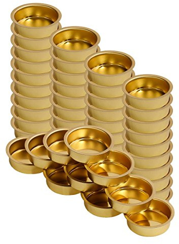 Teelichthalter Messing Ø 40mm / 18mm tief - Teelicht Tülle für Standard Teelichtkerzen. EIN echtes deutsches Qualitätsprodukt., Größe:50er Set