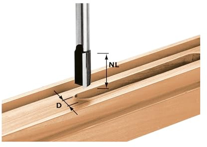 Festool Nutfräser HW S8 D24/20 - Hartmetall Nutfräser 24 mm | Schaft 8 mm, Schnittlänge 20 mm, Gesamtlänge 60 mm - für saubere Nuten und Beschlagfräsungen
