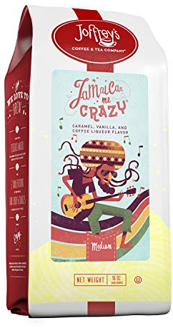 Joffrey's Coffee - Jamaican Me Crazy Flavored Coffee, Artisan Medium Roast, Arabica Coffee Beans, Caramel, Vanilla & Coffee Liqueur Taste, Gluten Free, Kosher, Sugar Free
