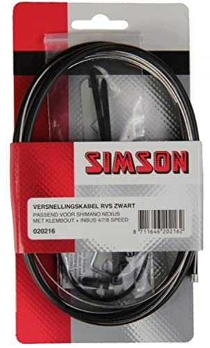 Simson | Schaltzugset Shimano Nexus | Edelstahl | 2,25 m Innenzug | Enthält Montagematerialien | Schwarz