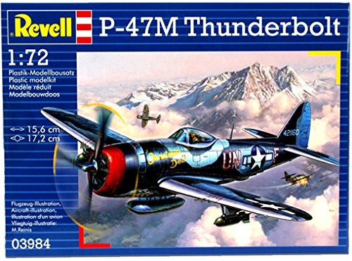 Revell Modellbausatz Flugzeug 1:72 - P-47M Thunderbolt im Maßstab 1:72, Level 4, originalgetreue Nachbildung mit vielen Details, RG3984
