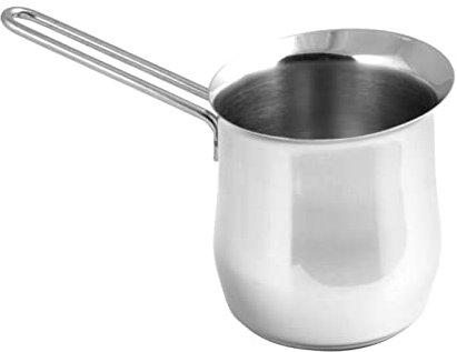 INOXPRAN - Caffettiera Turca in Acciaio Inossidabile 18/10 con Manico Lungo, per 6 Tazze, Design Classico e Moderno, Ideale per la preparazione di Bevande Calde, Dimensioni 20x10x11 cm