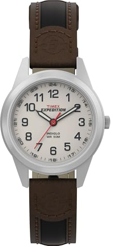 Timex Women's T41181 Expedition Field Mini Black/Brown Nylon/Leather Strap Watch