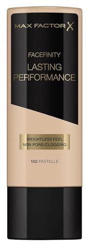 Max Factor - Fondotinta Liquido Lasting Performance - Alta Coprenza, Finish Matte e Lunga Durata - 102 Pastelle - 35 ml