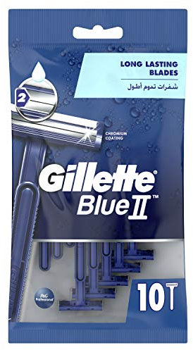 Gillette Blue II Fixed Head Disposable Razors - Pack of 10