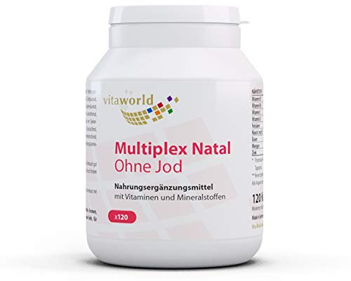 Pack of 3 Vita world Prenatal multivitamin Without Iodine l 3 x 120 Capsules l Vegan l Without Iodine and Vitamin k l 18 Vital nutrients l Specially Designed for Pregnancy l with 600 µg folic Acid