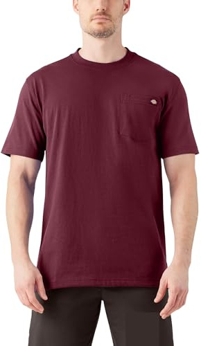 Dickies Mens Heavyweight Crew Neck Short Sleeve Tee Big-Tall T Shirt, Burgundy, 4X-Large Big US
