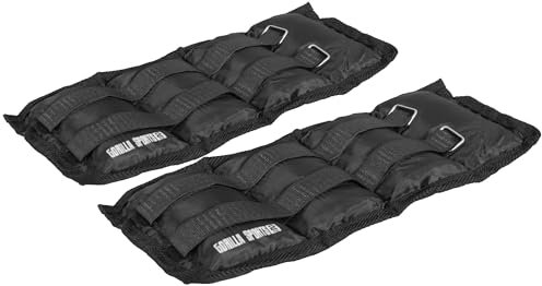 GORILLA SPORTS® Gewichtsmanschetten - 2er Set, Gewichte 1kg, 2kg, 3kg, 4kg, 5kg, 6kg, 7kg, 8kg, 10kg, Verstellbar - Fußgelenkgewichte, Armgewichte, Handgelenkgewichte, Handgelenk, Laufgewichte