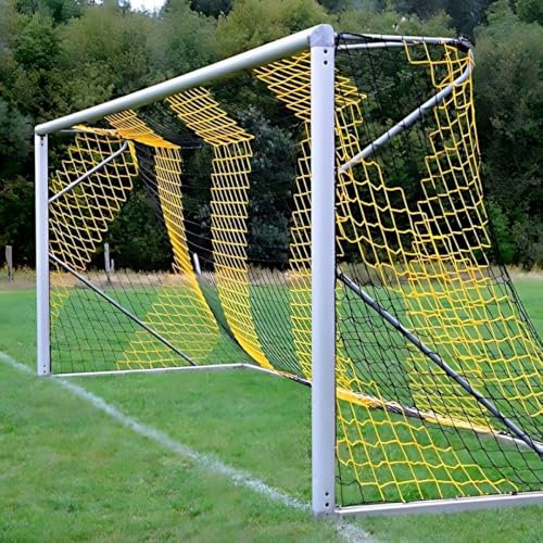 Fußball Tornetz Fußballtornetz 7,50 m x 2,50 m Tiefe Oben 0,80 unten 2,00 m Fußballnetz zweifarbig PP 4 mm Farbe Schwarz/Gelb