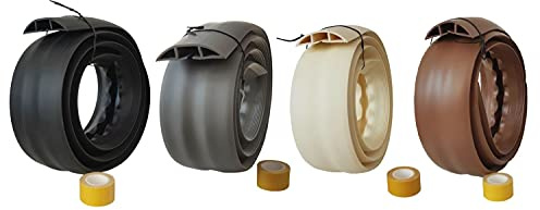 netproshop Fußboden Kabelkanal 1,83m lang PVC Flexibel, Selbstklebend, 75,2x17,4mm, Farbe:Beige