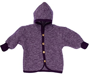 Cosilana Baby Jäckchen mit Kapuze aus weichem Wollfleece, 60% Schurwolle kbT, 40% Baumwolle (kbA)