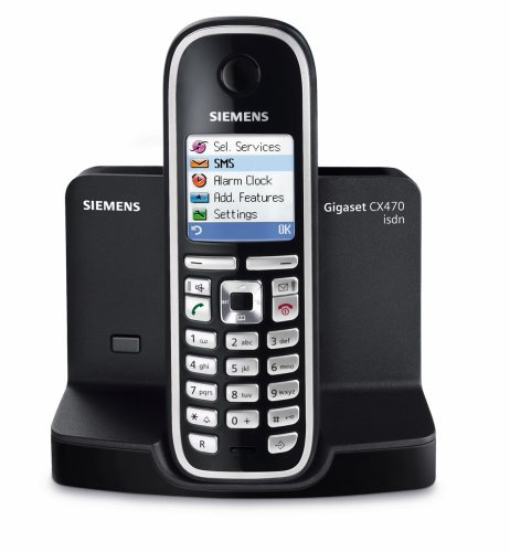Siemens Gigaset CX470 isdn schnurloses ISDN-Telefon mit Farbdisplay, pianoschwarz