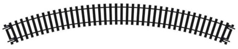 Hornby R605 OO Gauge 1st Radius Double Curve Track - Extra Track Pieces for Model Railway Sets, Model Train Track Pieces - Scale 1:76 Pieces - Scale 1:76, Black | Extra Pieces for Model Railway Sets, Model Train Track Pieces, Scale 1:76