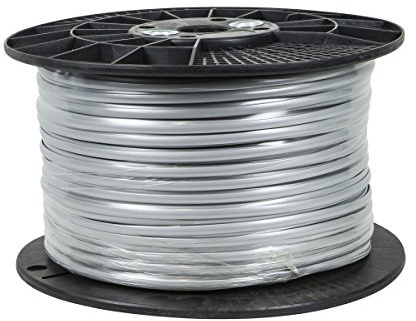 Monoprice RJ12 6 Conductor Modular Bulk Phone Cable - 28AWG Stranded CCA Wire, Flat, 1000 Feet, Silver