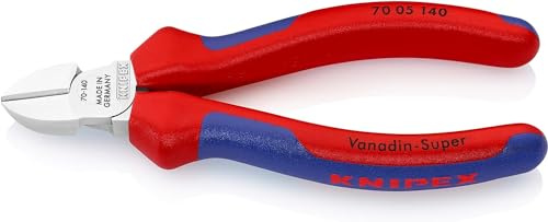 KNIPEX Diagonal Cutter Chrome-Plated 140 mm, 70 05 140 | With Multi-Component Handles