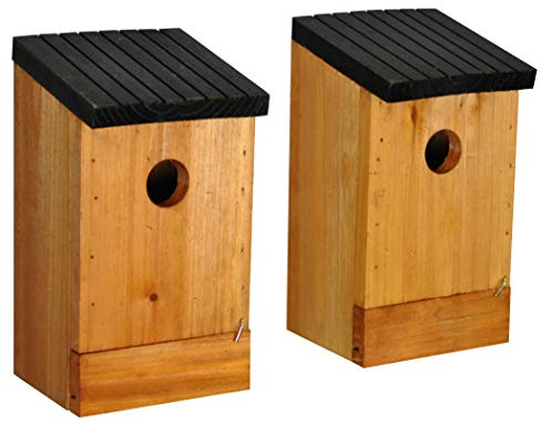 Selections Traditional Wooden Bird Nest Box Bird House (Pack of 2)