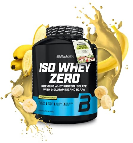 BioTechUSA Iso Whey Zero | Premium Whey Protein Isolate | Grass-Fed | Enzyme-Free | Sugar- and Gluten-free, 2270g, Banane
