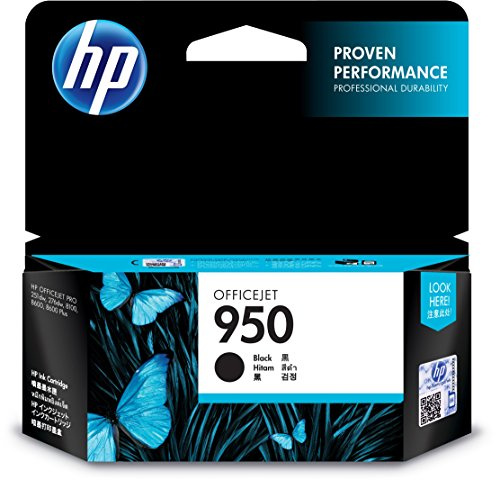 HP 950 Schwarz, Original Druckerpatrone | Tinte für HP OfficeJet Pro 250dw, 270dw, 8100, 8600, ~1000 Seiten (CN049AE)
