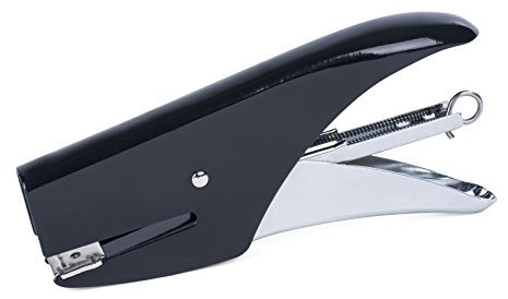 Pavo - Metall Heftzange/Hefter robust und ergonomisch geformt Heftleistung, für Heftklammern No.10, 16 Blatt, Schwarz/Silber