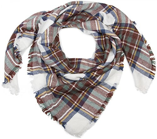 styleBREAKER fyrkantig XXL halsduk, täckande halsduk med skotsk tartan Plaid Karo mönster och fransar, unisex 01018136