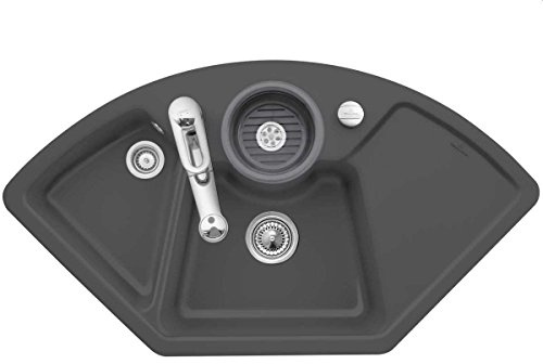 Villeroy & Boch Solo Eck Graphit - 6708 02 i4 Keramikspüle Exzenterbetätigung
