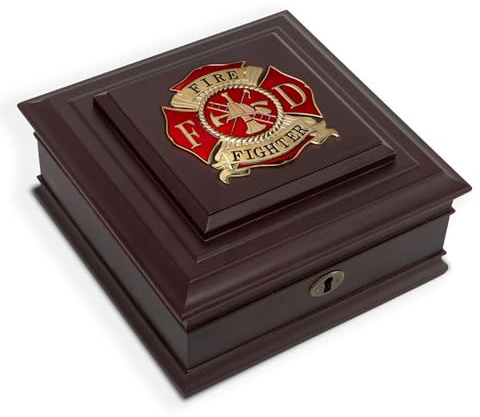 Allied Frame US Firefighter Medallion Desktop Box