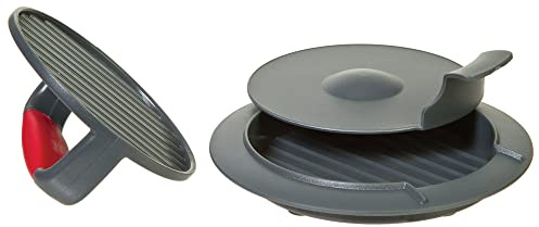 Prepworks by Progressive Perfect Burger Press, HPM-10, Large Hamburger Patty for Stuffed Burger, Sliders, 1/3 or 1/4 Pound Patties, Non-Stick, Best Rated BBQ Tool,Grey