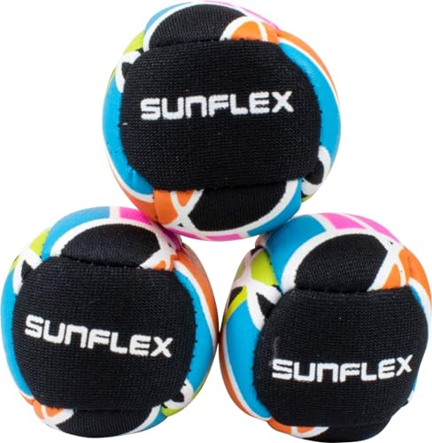 Sunflex Neopren Funbälle Color Pro | 3 Bälle zum Jonglieren Werfen Fangen Kicken | Ball weich und leicht für den Strand und den Garten| extrem robust und für Jede Altersgruppe