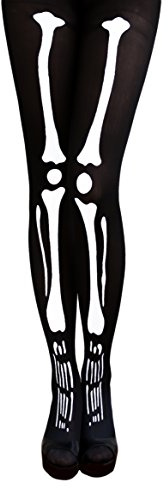 Oblique Unique® Skelett Strumpfhose Knochen Nylonstrumpfhose Helloween Kostüm