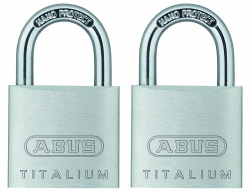 ABUS 64TI/30 Titalium Aluminum Alloy Padlock, Keyed Alike, Pack of 2