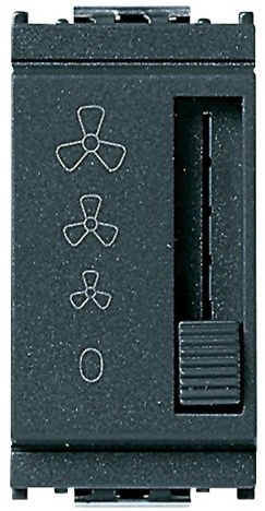 Vimar 16558 Idea Interruttore fan-coil a slitta 4 posizioni 1 modulo grigio