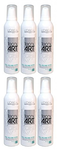 Loreal Full Volume Extra 6 x 250 ml Schaumfestiger Tecni.art Styling Mousse für feines Haar Neue Serie