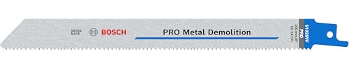 Bosch 5x PRO Metal Demolition S1025VF Recip Saw Blade, 1,25 x 19 x 200 mm, | für Rohre und Profile aus Metall, Nichteisenmetalle, Länge 200 mm, Professional Zubehör Säbelsäge