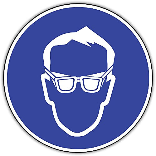 Schild Augenschutz benutzen gemäß ASR A1.3 / BGV A8, PVC 20 cm Ø (Gebotsschild, Schutzbrille) wetterfest