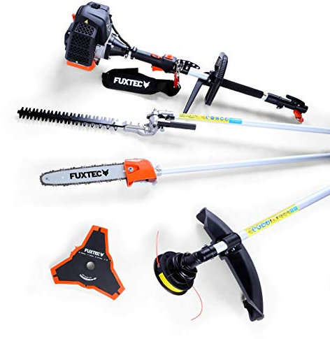 FUXTEC Benzin Motorsense FX-MT152 4in1 Multitool 52 cc - Profi-Tragegurt & 3 PS Leistung - Kombigerät Heckenschere Hochentaster Kombisystem Freischneider - 2-Takt Test Oberklasse 1,4