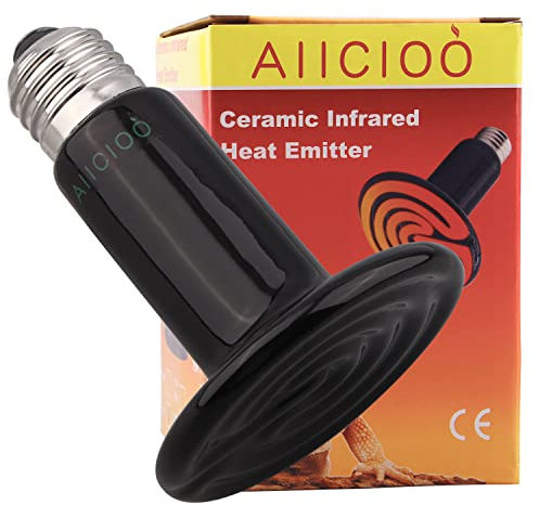 AIICIOO Terrarium Waermelampe Keramik Reptilien Wärmelampe Tiere für Eidechse/Bartagame/Hühner/SchlangeKein Licht um die Augen der Tiere zu Schützen 220V E27 (100W)