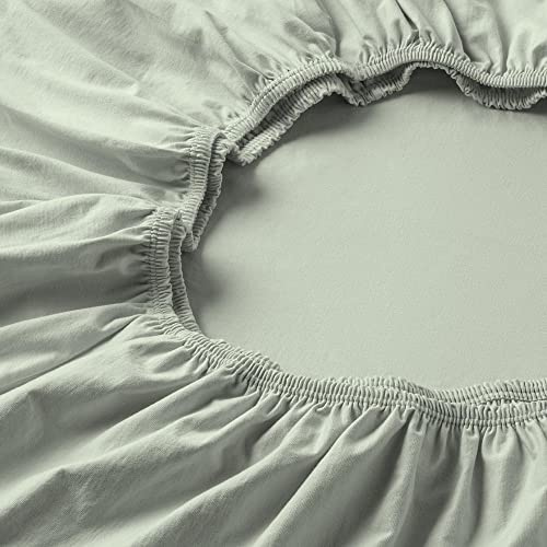 ESTELLA Spannbetttuch Feinjersey | Verde | 150x200 cm | bügelfreie & trocknerfeste Qualität | Rundumgummi | 100% Baumwolle