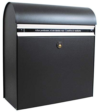 Allux KS200 Postfach F47206 - Briefkasten aus galvanisiertem Stahl mit Klappe aus Aluminium und Ruko Schloss, Anthrazit