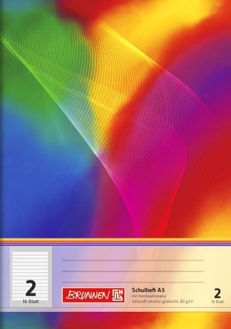 papieto Schulheft/Schreibheft/Rechenheft (Din A5 / 16 Blatt) LINEATUREN FREI WÄHLBAR … (Lineatur 2)