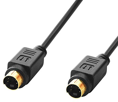 5 Meter Video Kabel, S-VHS Stecker auf S-VHS Stecker vergoldet, Schwarz
