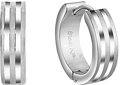 Zeeme Stainless Steel Damen Ohrringe Edelstahl 1,8cm Matt/Glanz ohne grau 346010027